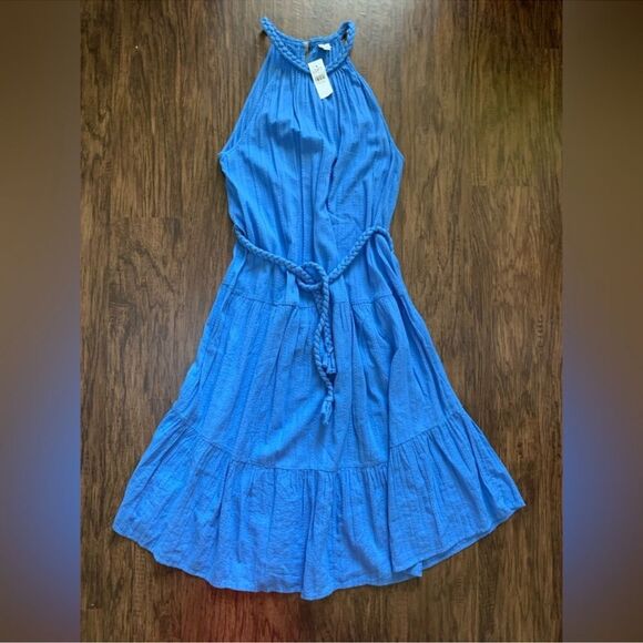 LOFT Dresses & Skirts - Loft beac braided belt halter midi dress size L